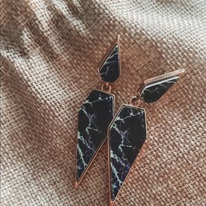 Marble Black Earrings